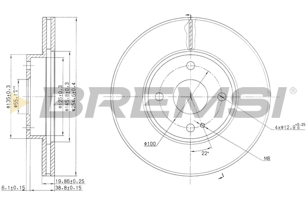 Disque de frein BREMSI CD6975V