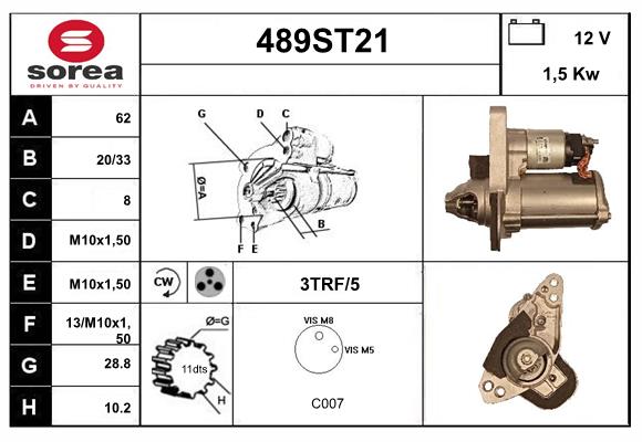 Démarreur STARTCAR 489ST21
