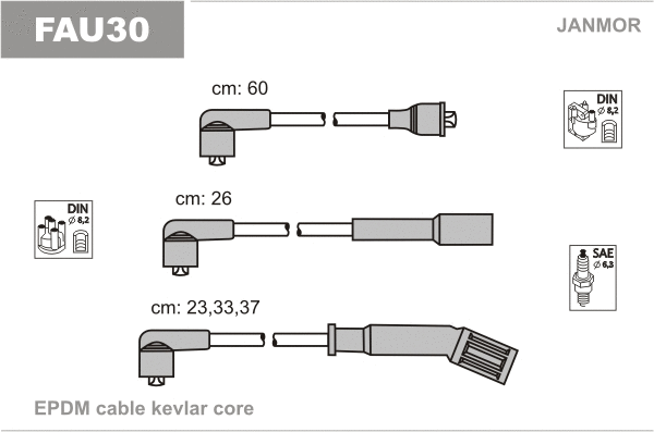 Kit de câbles d'allumage JANMOR FAU30