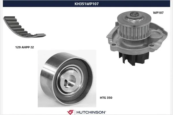 Pompe à eau + kit de courroie crantée HUTCHINSON KH 351WP107