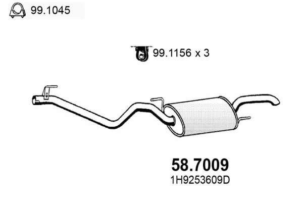 Silencieux arrière ASSO 58.7009