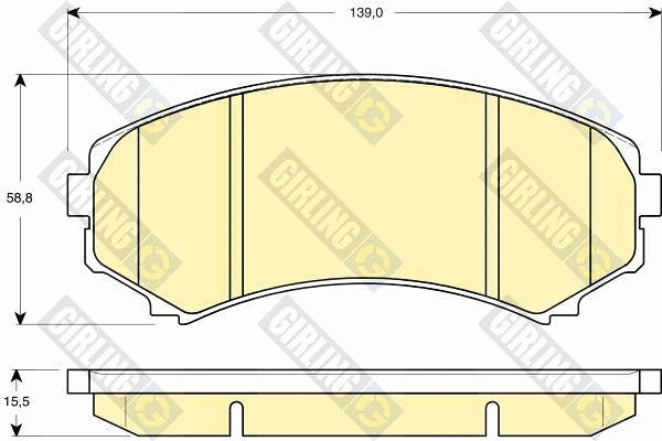 Kit de plaquettes de frein, frein à disque GIRLING 6132469