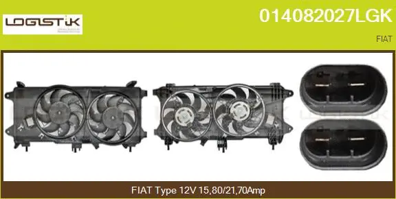 Moteur électrique, ventilateur pour radiateurs LGK 014082027LGK