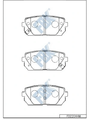 Kit de plaquettes de frein, frein à disque FBK FD22044M