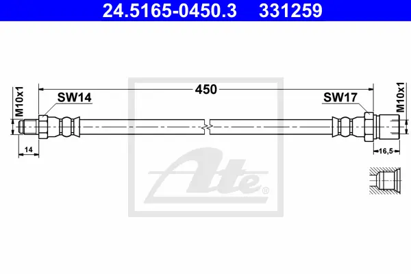 Flexible de frein ATE-APAC 24.5165-0450.3
