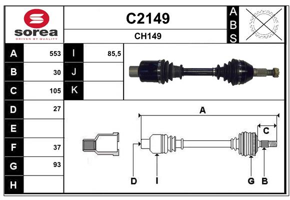 Arbre de transmission SNRA C2149