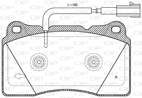 Kit de plaquettes de frein, frein à disque OPEN PARTS BPA0666.12