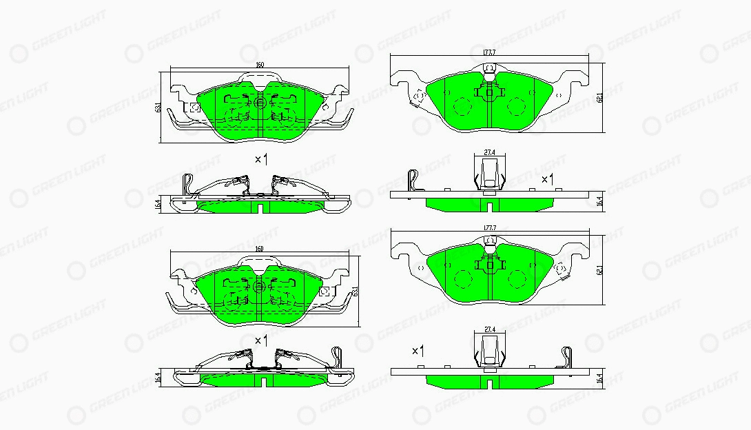 Kit de plaquettes de frein, frein à disque Automotive Adriado GLBP0024