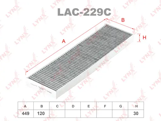 Filtre, air de l'habitacle LYNXAUTO LAC-229C