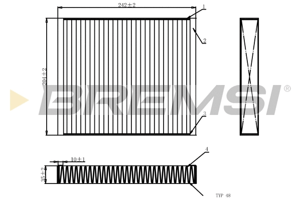 Filtre, air de l'habitacle BREMSI FC0073