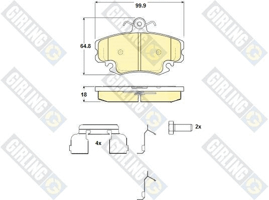 Kit de plaquettes de frein, frein à disque GIRLING 6116341