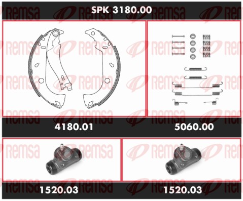 Kit de freins, freins à tambours REMSA SPK 3180.00