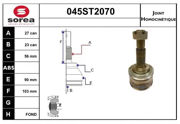 Jeu de joints, arbre de transmission STARTCAR 045ST2070