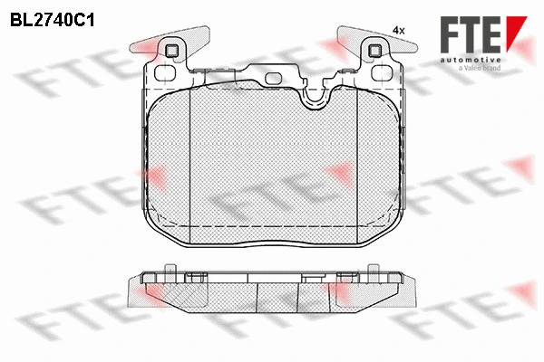 Kit de plaquettes de frein, frein à disque FTE 9010955