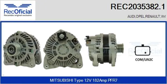 Alternateur RECOFICIAL REC2035382.1