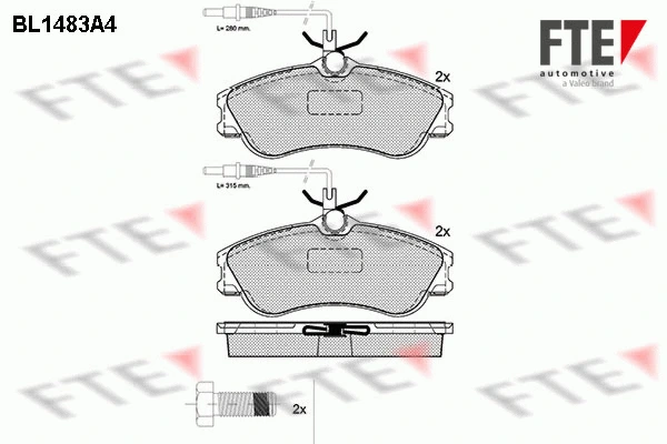 Kit de plaquettes de frein, frein à disque FTE 9010214