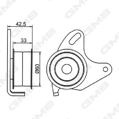 Poulie de tension, courroie crantée GMB GT10140