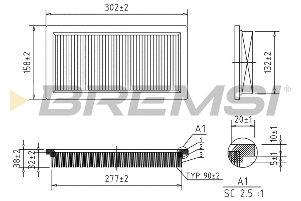 Filtre à air BREMSI FA1382
