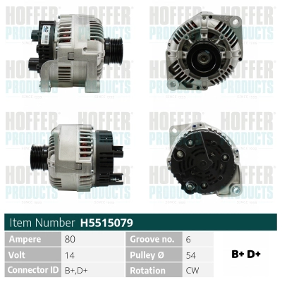 Alternateur HOFFER H5515079