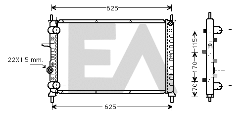 Radiateur, refroidissement du moteur EACLIMA 31R25038