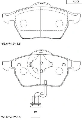 Kit de plaquettes de frein, frein à disque ASIMCO KD7563