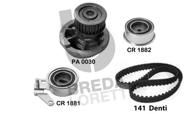 Pompe à eau + kit de courroie crantée BREDA LORETT KPA0700C