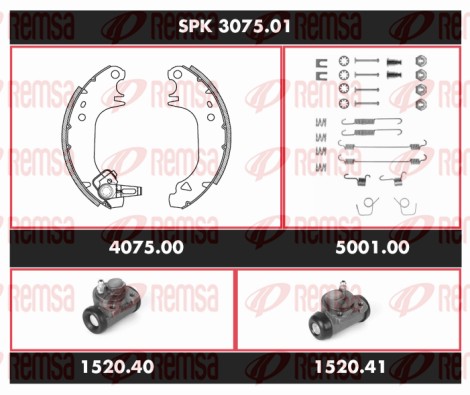 Kit de freins, freins à tambours REMSA SPK 3075.01
