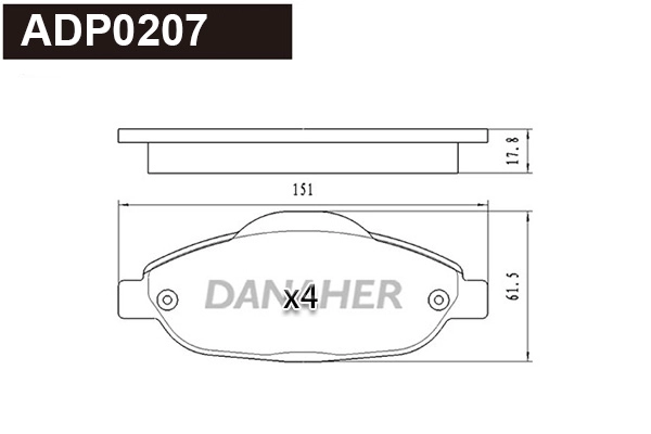 Kit de plaquettes de frein, frein à disque DANAHER ADP0207