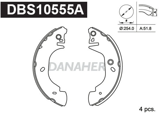 Jeu de mâchoires de frein DANAHER DBS10555A