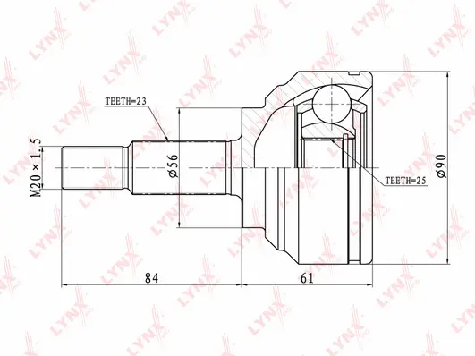 Jeu de joints, arbre de transmission LYNXAUTO CO-6315