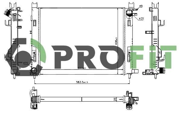 Radiateur, refroidissement du moteur PROFIT 1740-0180