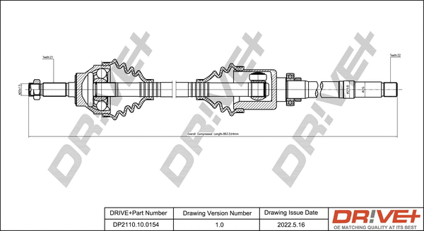 Arbre de transmission Dr!ve+ DP2110.10.0154