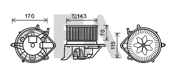 Moteur électrique, pulseur d'air habitacle EACLIMA 42A07002