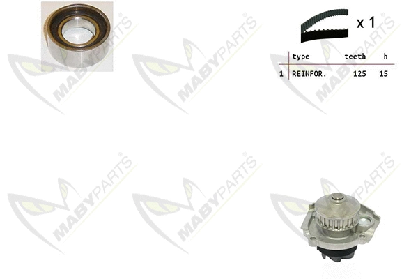 Pompe à eau + kit de courroie crantée MABYPARTS OBKWP0056
