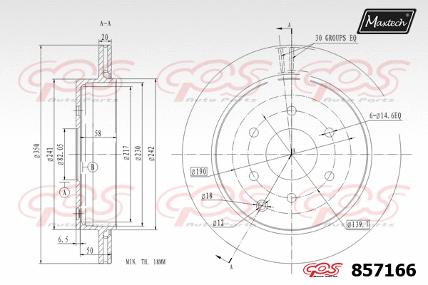Disque de frein MAXTECH 857166