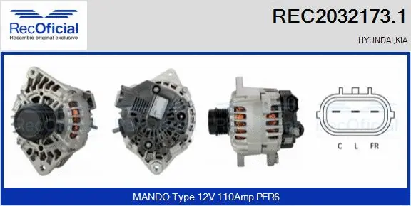 Alternateur RECOFICIAL REC2032173.1