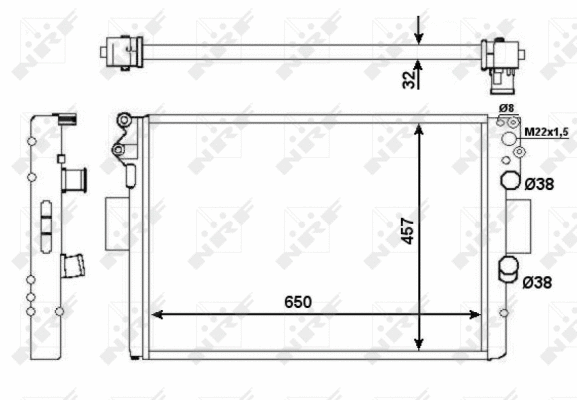 Radiateur, refroidissement du moteur NRF 53652