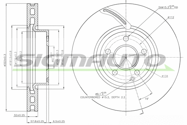 Disque de frein SIGMAUTO DBB692V