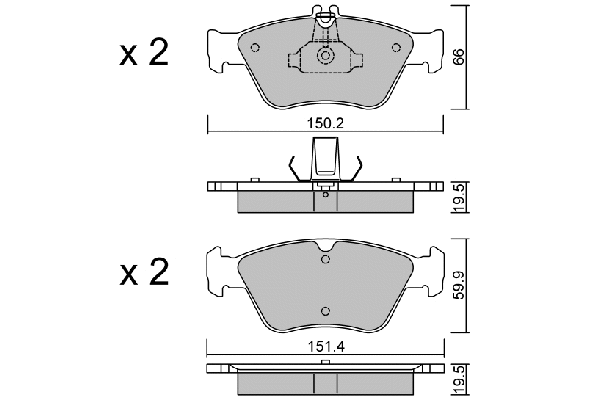 Kit de plaquettes de frein, frein à disque AISIN BPMB-1004