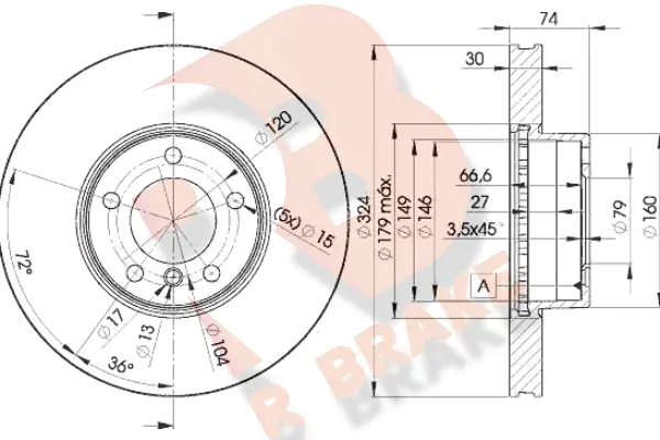 Disque de frein R BRAKE 78RBD25859