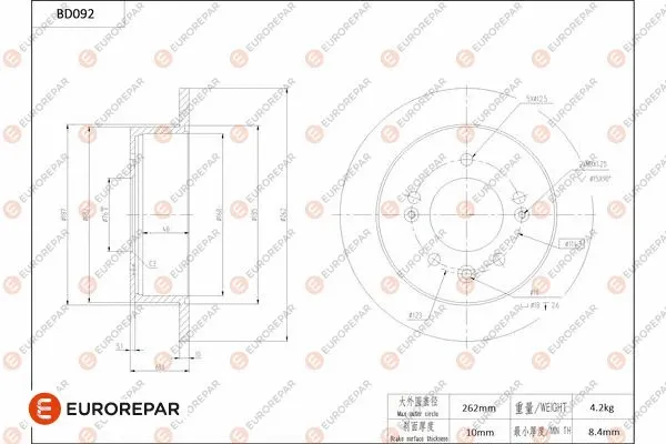 Disque de frein EUROREPAR 1684253480