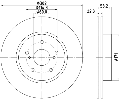Disque de frein PAGID 54804
