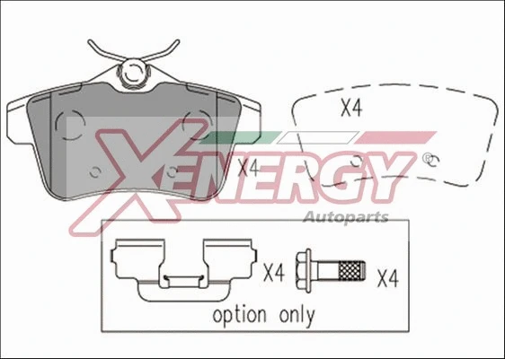 Kit de plaquettes de frein, frein à disque AP XENERGY X41181
