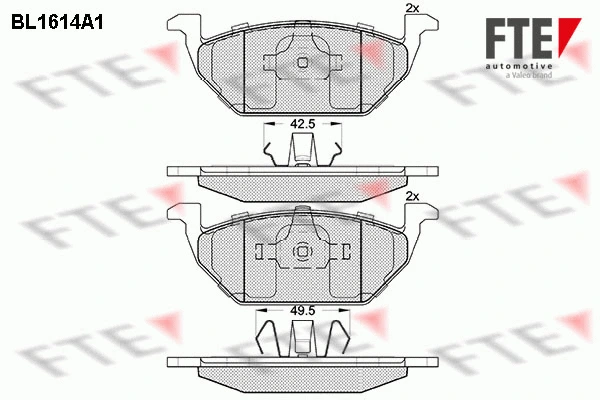 Kit de plaquettes de frein, frein à disque FTE 9010249