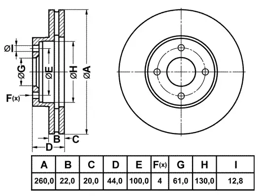 Disque de frein FIT FR1014V