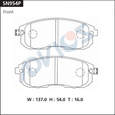 Kit de plaquettes de frein, frein à disque ADVICS SN954P