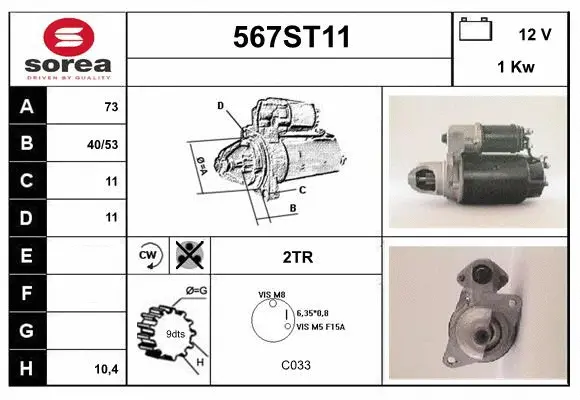 Démarreur STARTCAR 567ST11