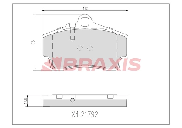 Kit de plaquettes de frein, frein à disque BRAXIS AA0745