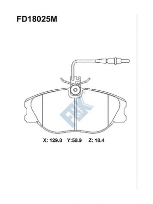 Kit de plaquettes de frein, frein à disque FBK FD18025M