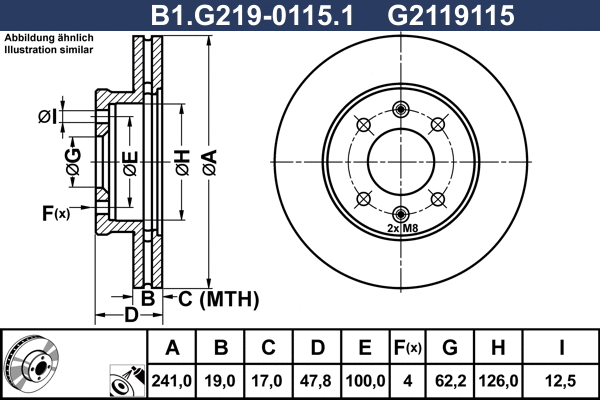 Disque de frein GALFER B1.G219-0115.1